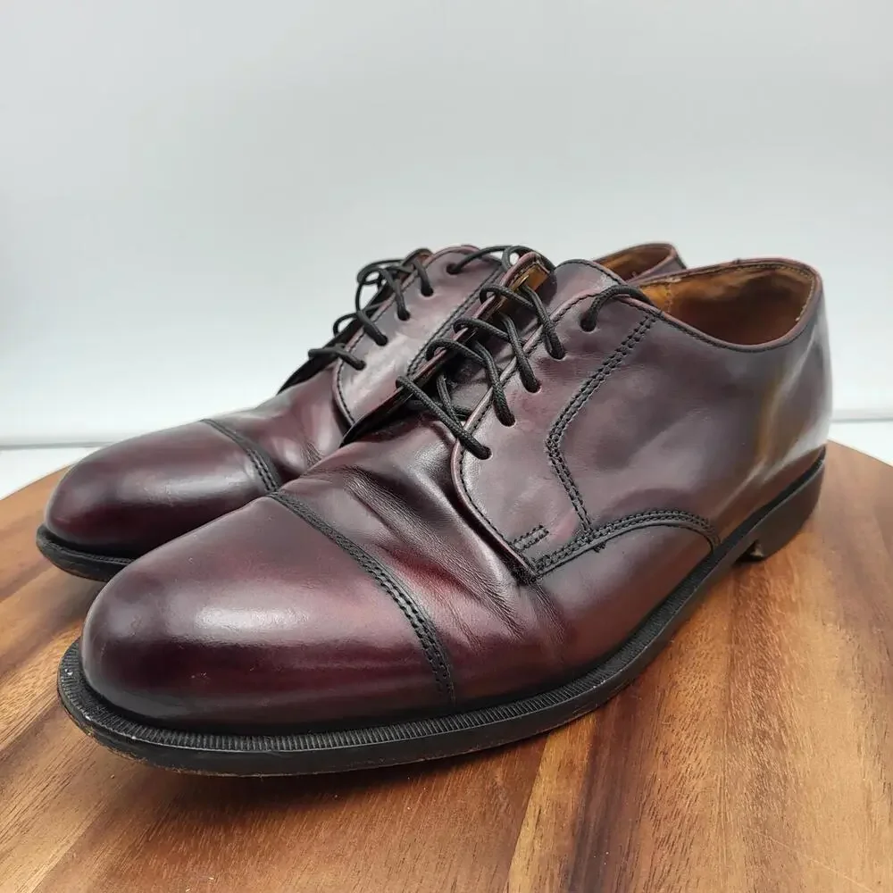 Vintage Cole Haan Oxford Dress Shoes Mens Sz 9 D Burgundy Cap Toe USA Made Derby